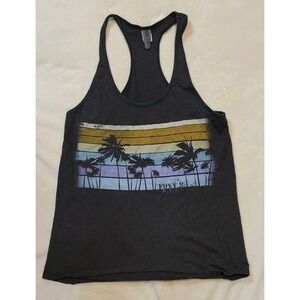 FOXYS BRITISH VIRGIN ISLANDS DARK GRAY/BLACK TANK TOP WOMENS SIZE MEDIUM